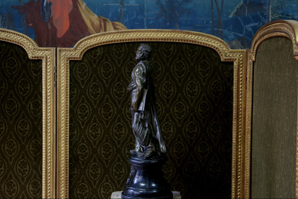 Scultura in terracotta smaltata di San Pietro, XIX secolo