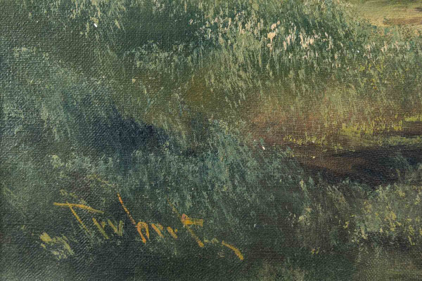 Pair Of Oil Paintings On Canvas Soy-wood Landscape Late Nineteenth