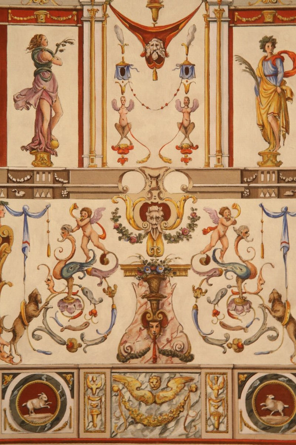 Gravure Ancienne De C.lasinio à Décor De Grotesques d'Après l'Atelier De Poccetti, 1789