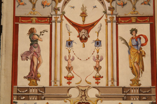 Gravure Ancienne De C.lasinio à Décor De Grotesques d'Après l'Atelier De Poccetti, 1789