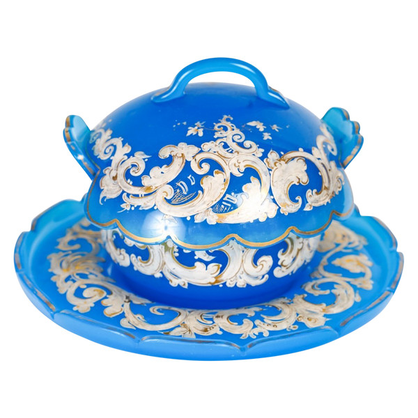 Candy Box In Blue Opaline Late Nineteenth