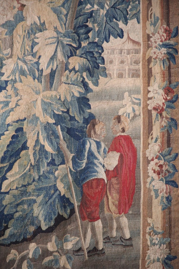 Pannello di arazzo Aubusson del XVIII secolo.