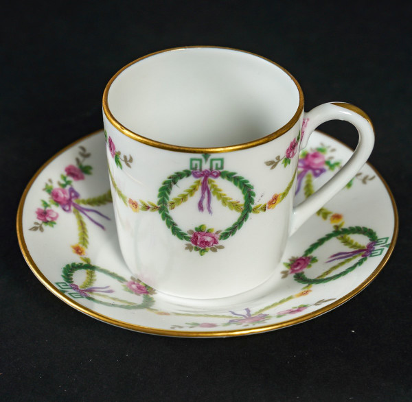Servizio da tè e caffè testa a testa in porcellana di Limoges