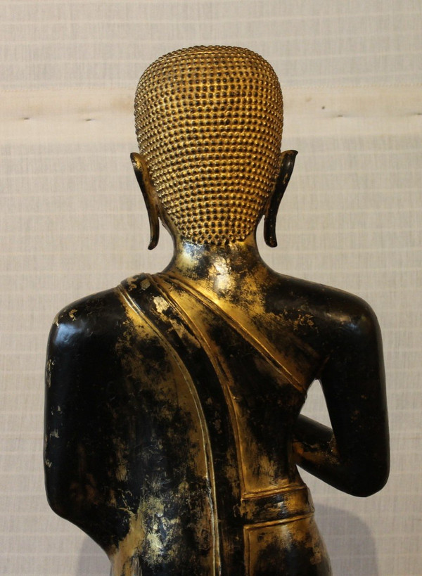 Grand Moine En Bronze-18° Siècle -période Ayuttheya - Thailande