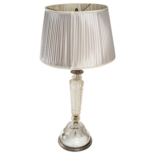 Lampada In Argento E Cristallo Fine Ottocento