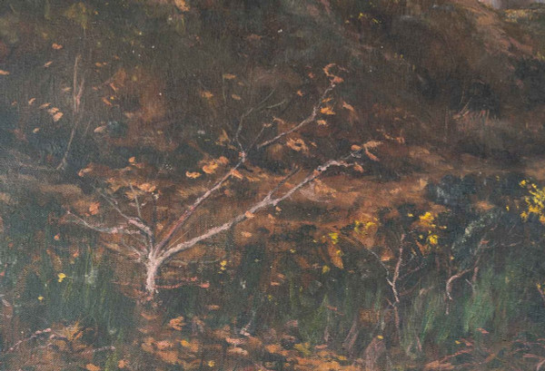 Paire De Tableaux Huile Sur Toile Avec Cadres En Bois Doré Fin XIXème Siècle