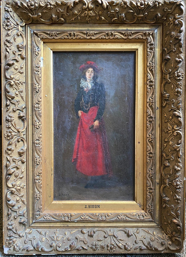 Jean Bidon (xix-xx) - Porträt einer jungen Frau, 1902