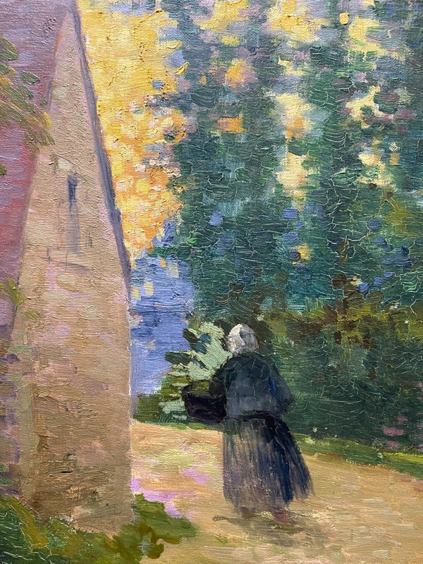 French pointillist school - Gransart, In Le Hameau, 1901