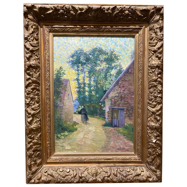 French pointillist school - Gransart, In Le Hameau, 1901