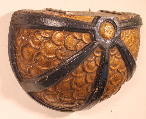 Elément autel En Bois Sculpté Polychrome-17° Siècle-espagne