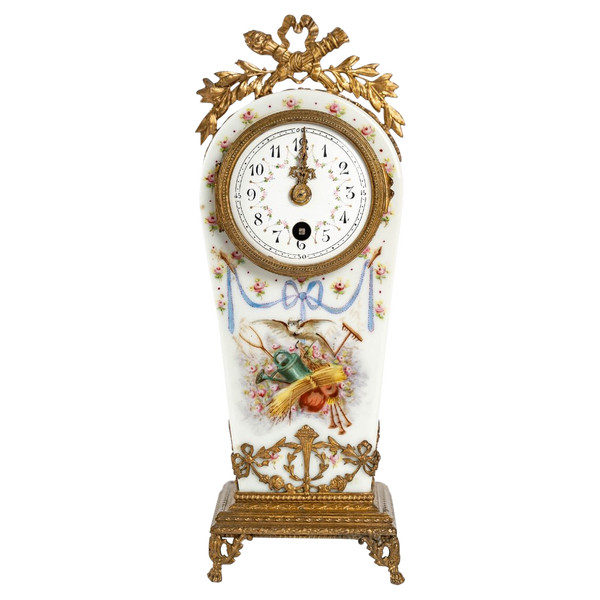 Miniature Porcelain Clock 19th Century