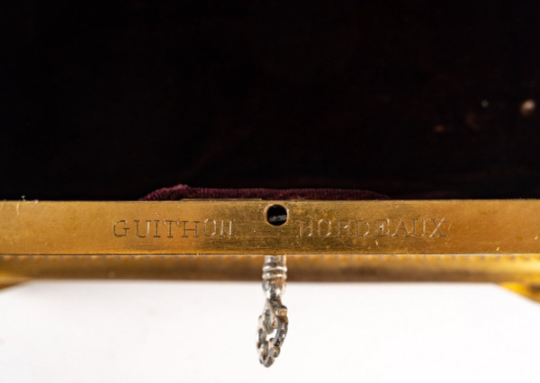 Boite à Bijoux En Bronze cloisonné et Doré avec Micromosaique Fin XIXème Siècle