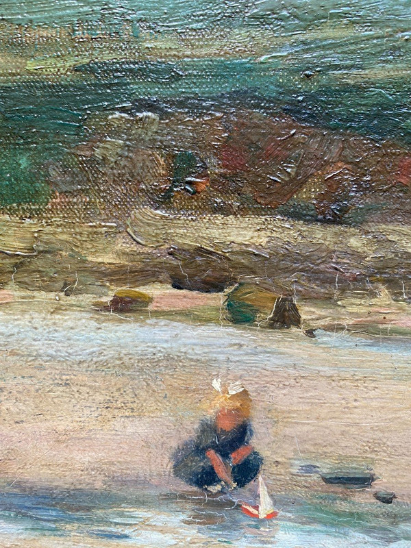 Maarek (Französische Schule oder Pariser Schule) – Bretagne, Kinderspiele, bretonische Malerei, 1925