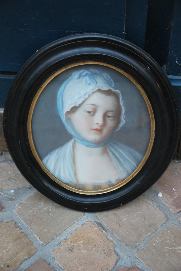 Portrait Pastel Jeune Femme Suiveur De Greuze