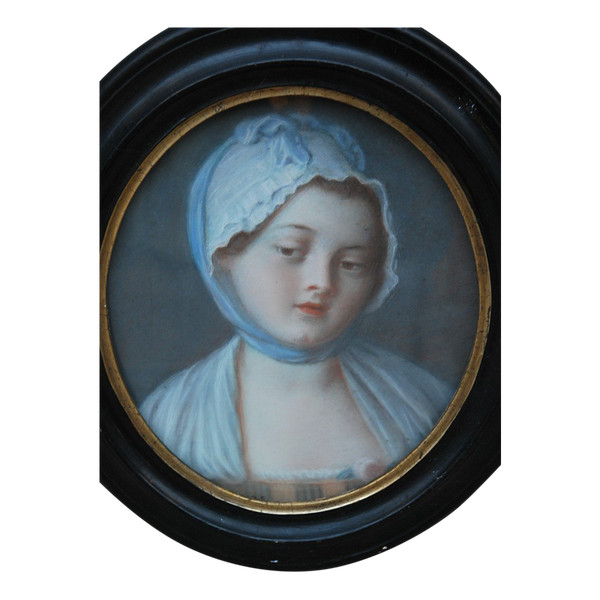Portrait Pastel Jeune Femme Suiveur De Greuze