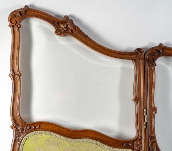 Paravento In Legno Intagliato Stile Luigi XV, XIX Secolo