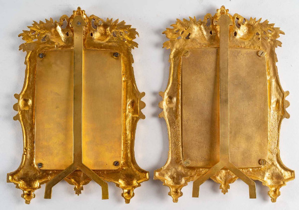 Une Paire De Cadres Photos En Bronze Doré Fin XIXème Siècle