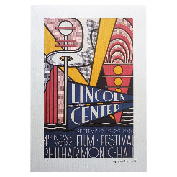 1980 Superb Original Roy Lichtenstein "Lincoln Center" Limited Edition Lithograph