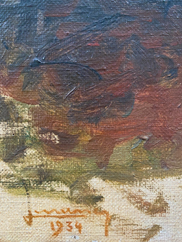 Scuola francese - Pittore di animali: Ours Brun, 1934 - Firma per identificare