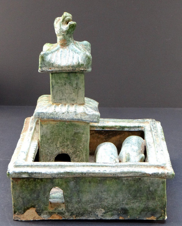 China, Early 20th Century, Glazed Earthen Farm In The Spirit Of The Han Dynasty.