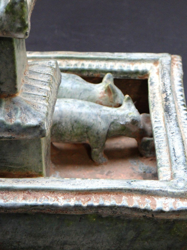 China, Early 20th Century, Glazed Earthen Farm In The Spirit Of The Han Dynasty.