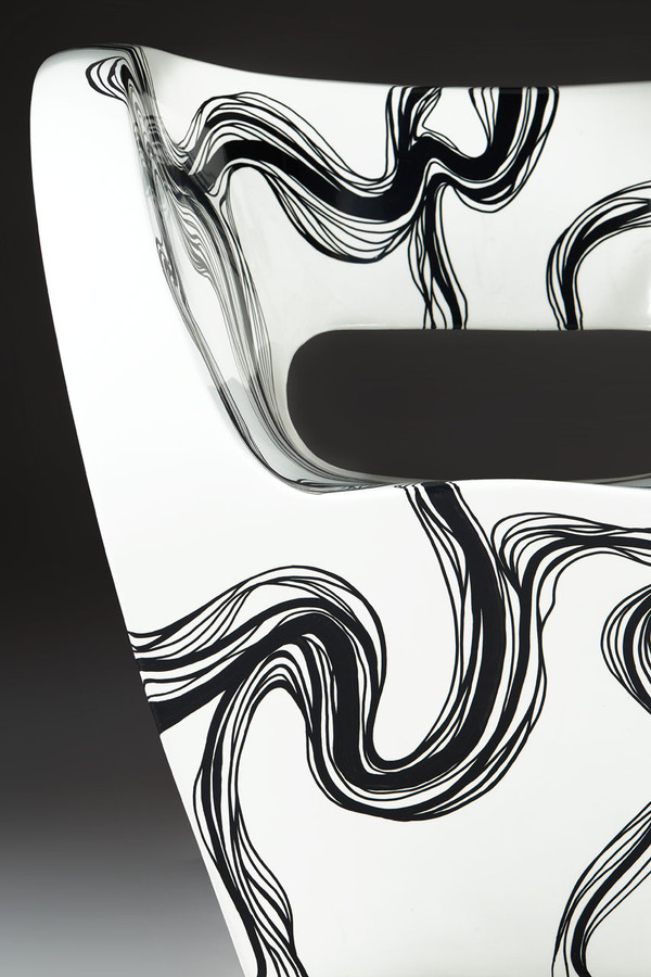 Smoke - Fauteuil Little Albert par Ron Arad, peint à la main, Signé Amane