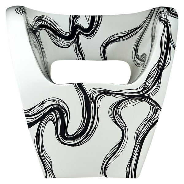 Smoke - Fauteuil Little Albert par Ron Arad, peint à la main, Signé Amane