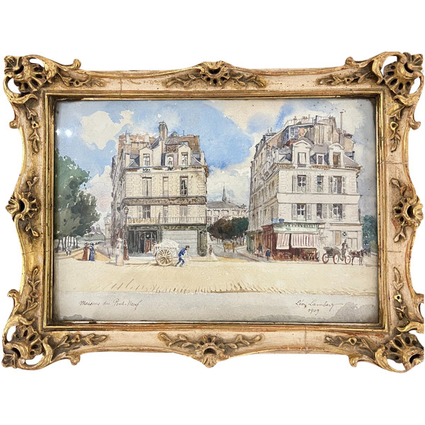 Léon Lambert - Paris, Maisons Du Pont Neuf - 1909