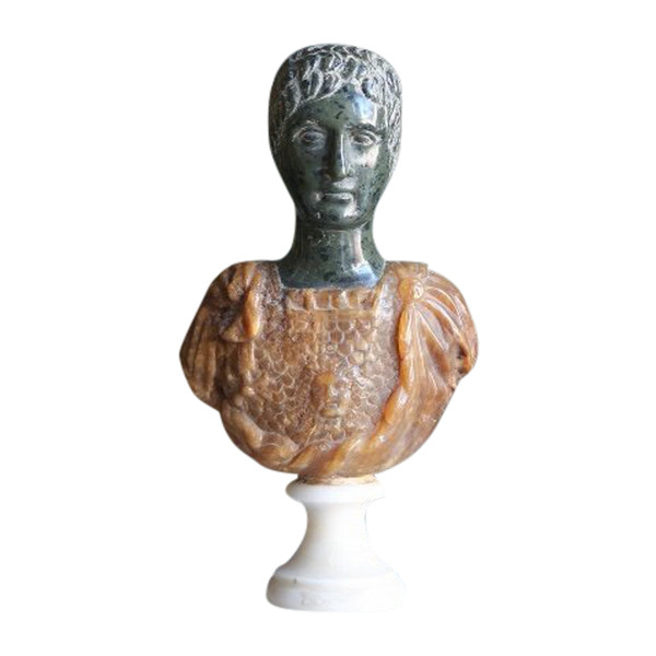 Antique-style marble bust of an emperor, 20th century