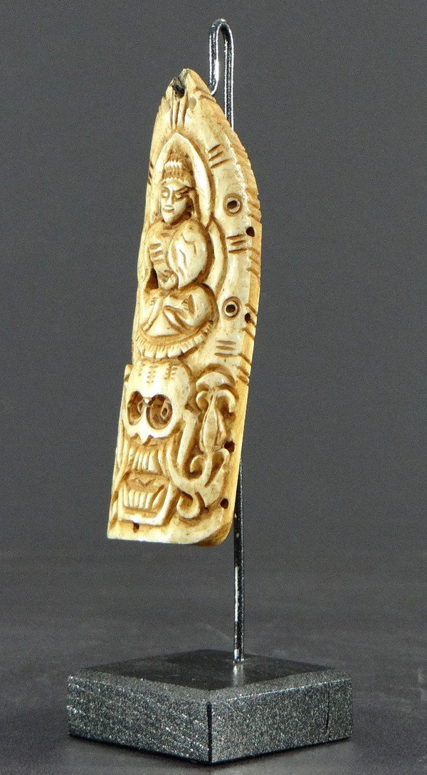 Tibet, XIXth Century, Element Of Ritual Adornment In Yak Bone III