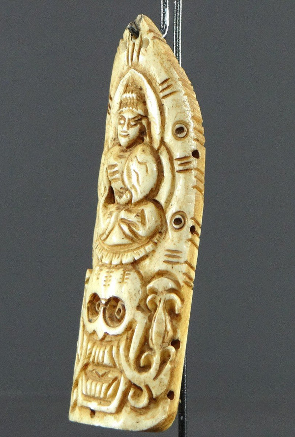 Tibet, XIXth Century, Element Of Ritual Adornment In Yak Bone III