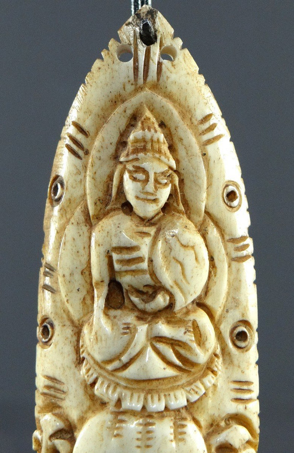 Tibet, XIXth Century, Element Of Ritual Adornment In Yak Bone III