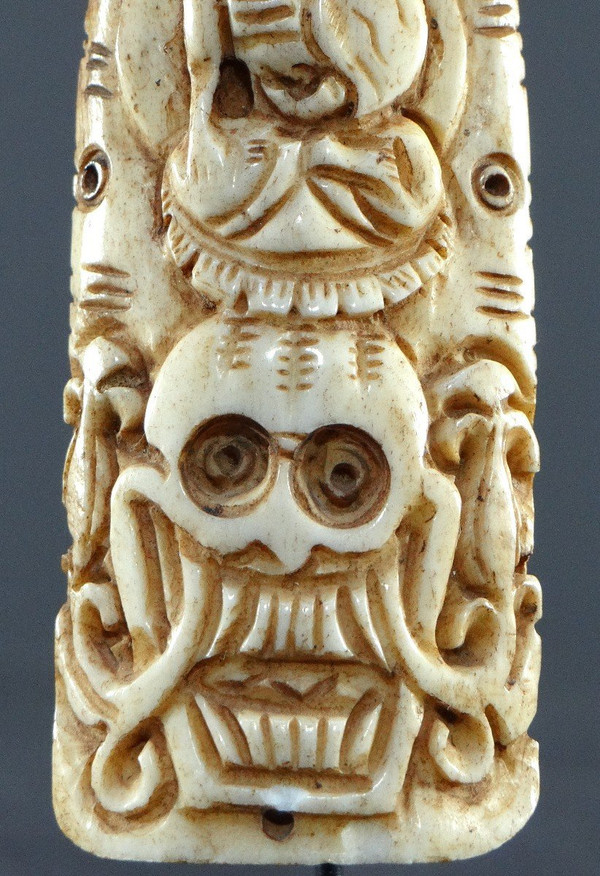 Tibet, XIXth Century, Element Of Ritual Adornment In Yak Bone III
