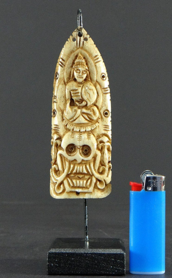 Tibet, XIXth Century, Element Of Ritual Adornment In Yak Bone III