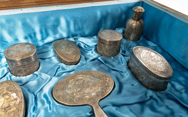 Meuble Coffret à Nécessaire De Toilette Style Syrien Fin XIXème Siècle