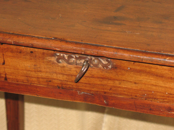 Small Louis XVI desk writing table in solid cherry wood with 1 drawer 18th century