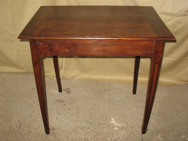 Small Louis XVI desk writing table in solid cherry wood with 1 drawer 18th century