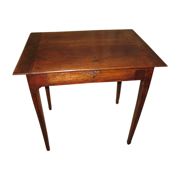 Small Louis XVI desk writing table in solid cherry wood with 1 drawer 18th century