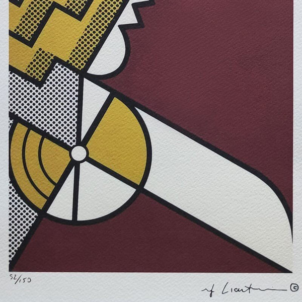 1980 Superb Original Roy Lichtenstein "Salute to Aviation Corlett 63" Limited Edition Lithograph