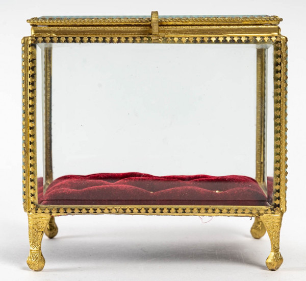 Two Glass And Brass Jewelry Boxes 20th Century