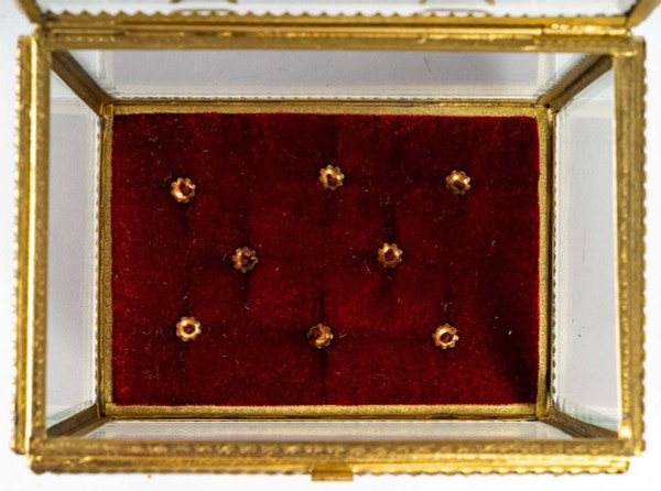 Two Glass And Brass Jewelry Boxes 20th Century