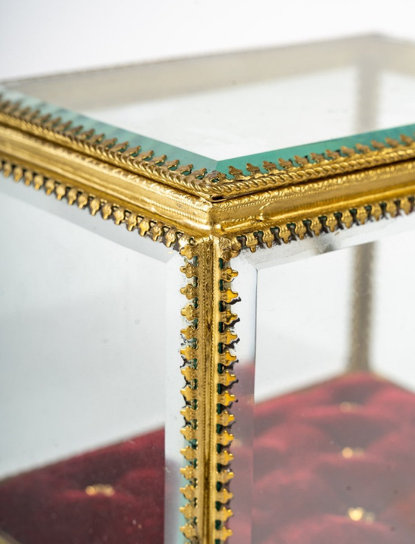 Two Glass And Brass Jewelry Boxes 20th Century