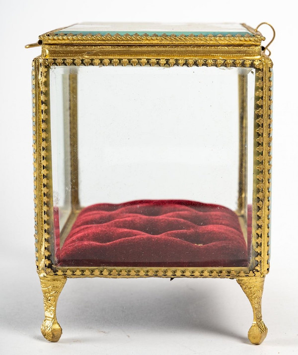 Two Glass And Brass Jewelry Boxes 20th Century