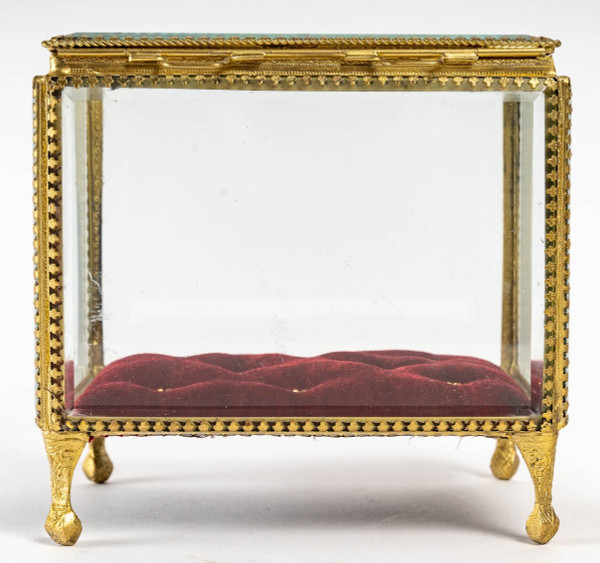 Two Glass And Brass Jewelry Boxes 20th Century