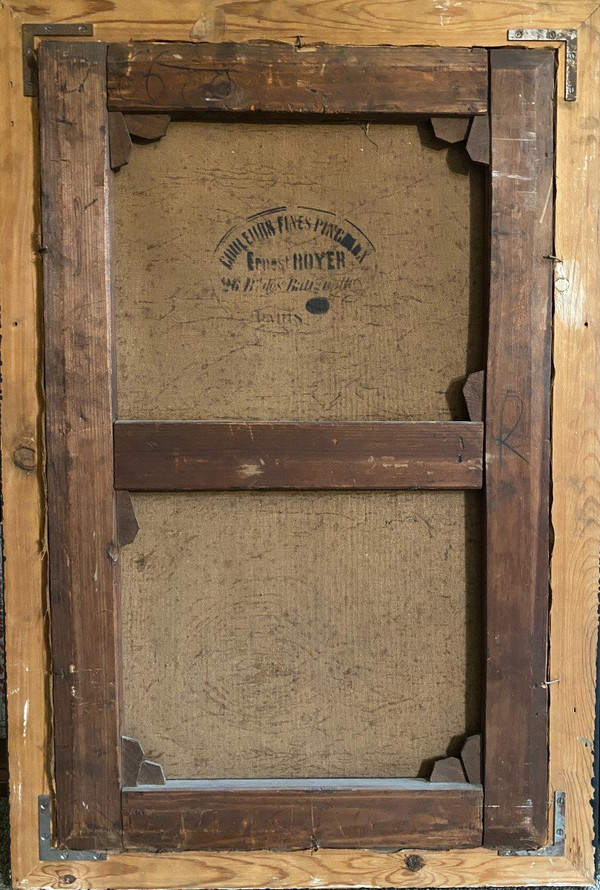 Französische Schule – Porträt eines Dandy mit einer Zigarette, 1885 – Spuren der Unterschrift
