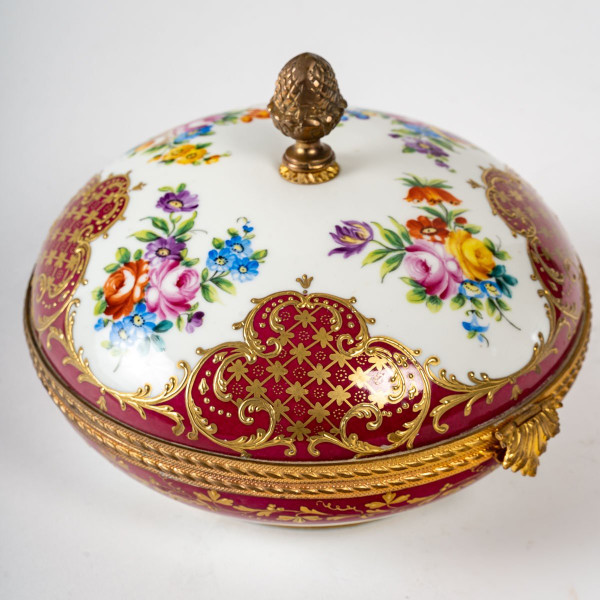 Coffret à bijoux en Porcelaine et Bronze Doré époque Nap III