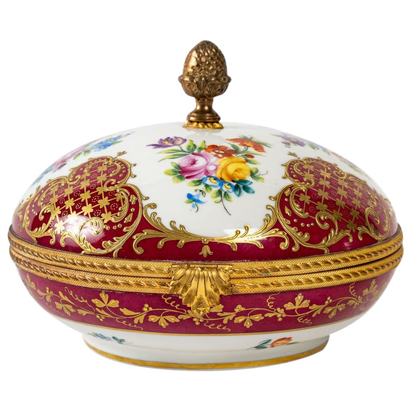 Coffret à bijoux en Porcelaine et Bronze Doré époque Nap III