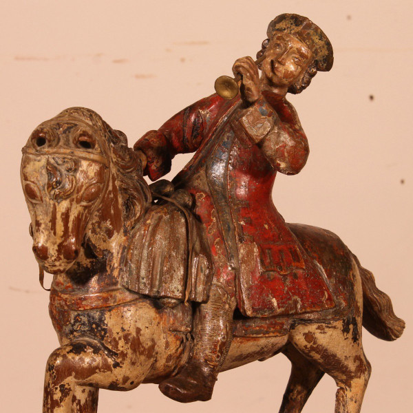 Cavaliere In Legno Intagliato - 18° Secolo