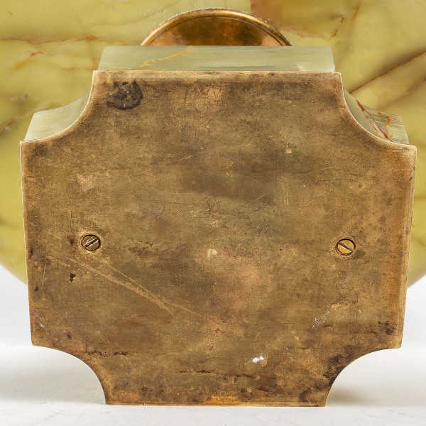 Une Coupe En Onyx Vert Et Bronze Cloisonnée Fin XIXème Siècle