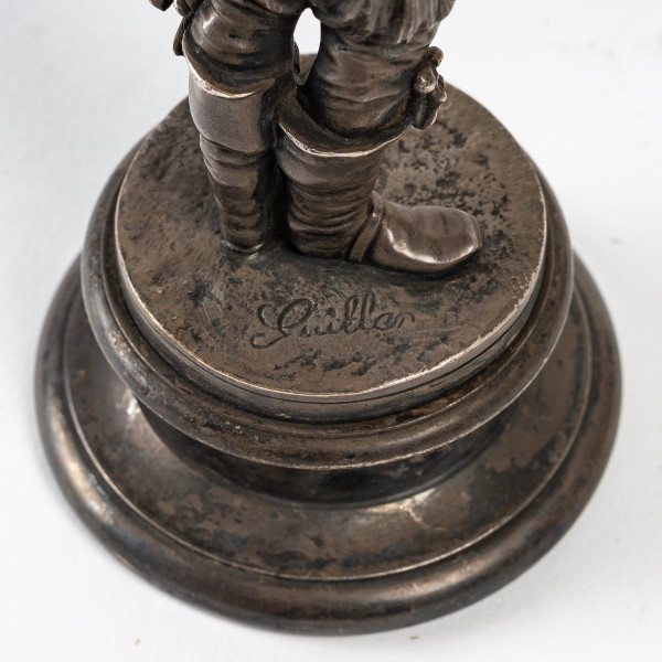 Coppia di sculture in bronzo argentato del XIX secolo